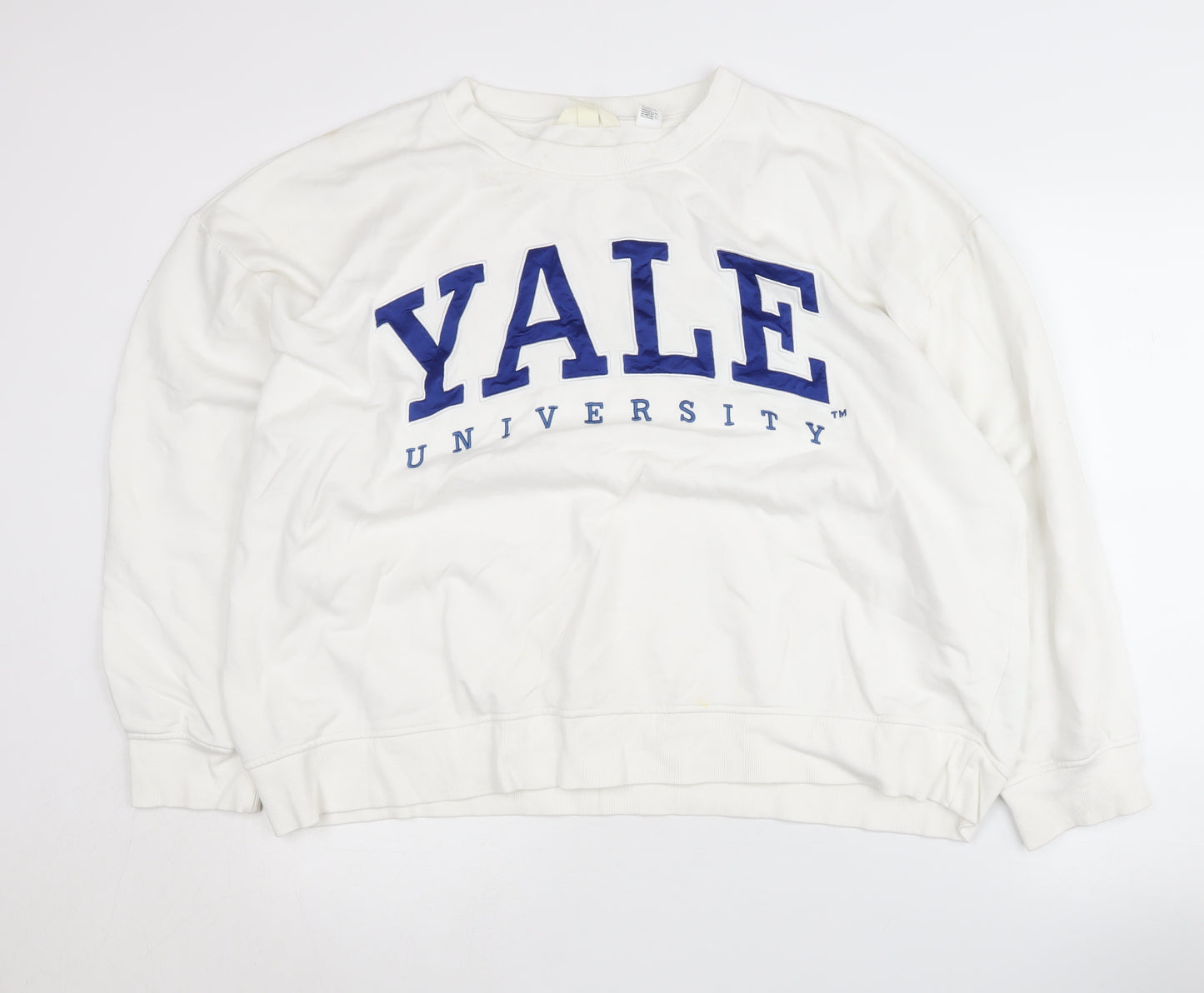 H&M Unisex White Pullover University Sweatshirt XL