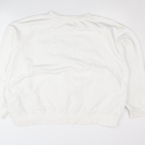 H&M Unisex White Pullover University Sweatshirt XL