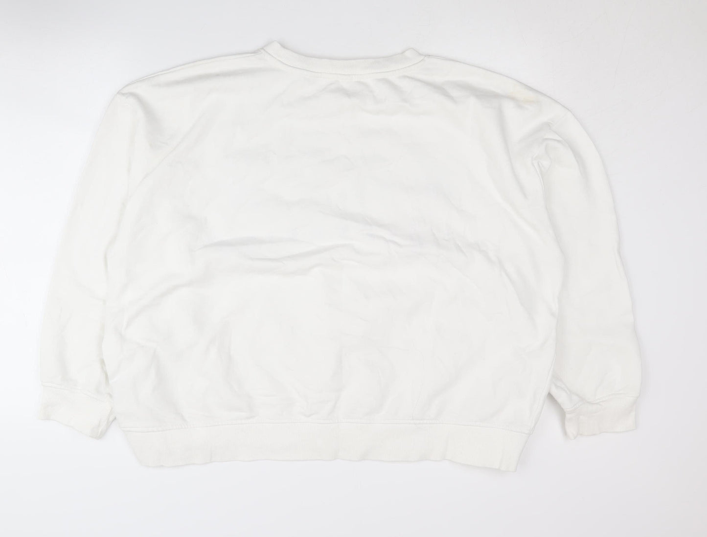 H&M Unisex White Pullover University Sweatshirt XL