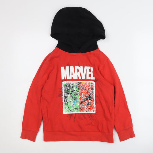Next Boys Red Marvel Pullover Hoodie 7-8 Years