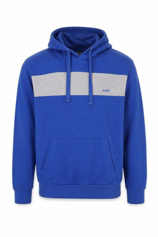 Front view of Lee Cooper Men's Blue Pullover Hoodie XL