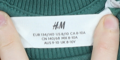 H&M Girls Green Disney Christmas Sweatshirt Size 8-10
