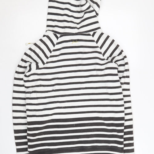 Joules Women's Black Striped Pullover Hoodie UK 10
