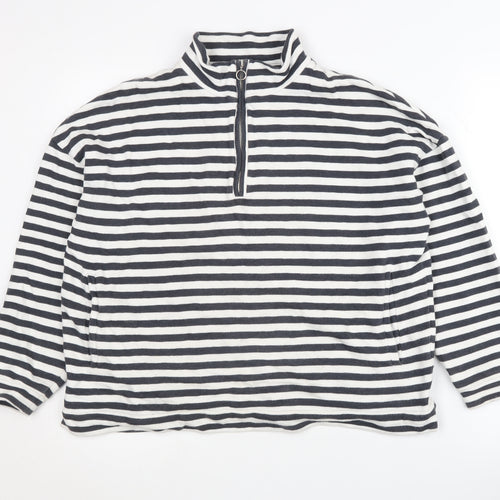 Phase Eight Women's Black Striped Pullover Sweatshirt Size 10