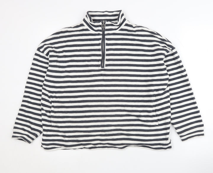 Phase Eight Women's Black Striped Pullover Sweatshirt Size 10