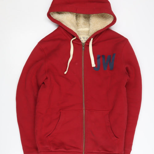 Jack Wills Men's Red Full Zip Hoodie XS