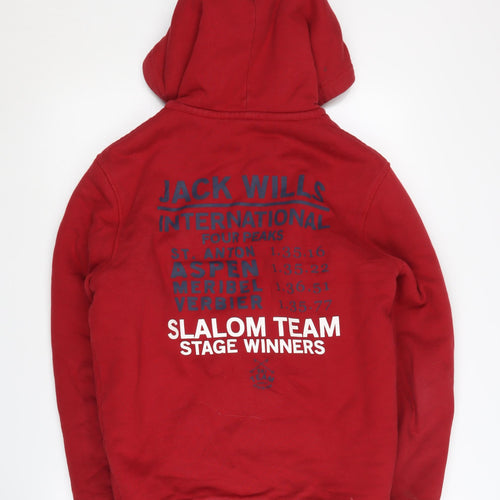 Jack Wills Men's Red Full Zip Hoodie XS
