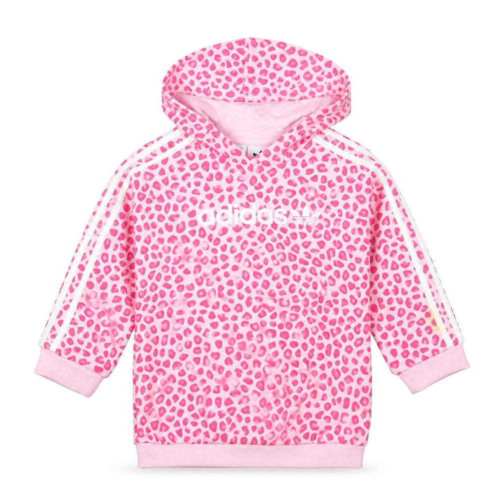Adidas Girls Pink Animal Print Hoodie - 12-18 Months