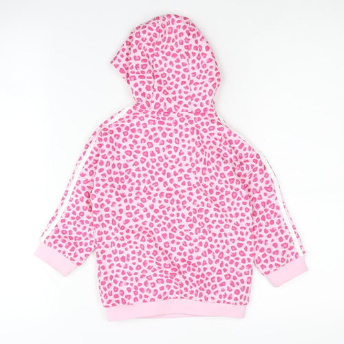Adidas Girls Pink Animal Print Hoodie - 12-18 Months