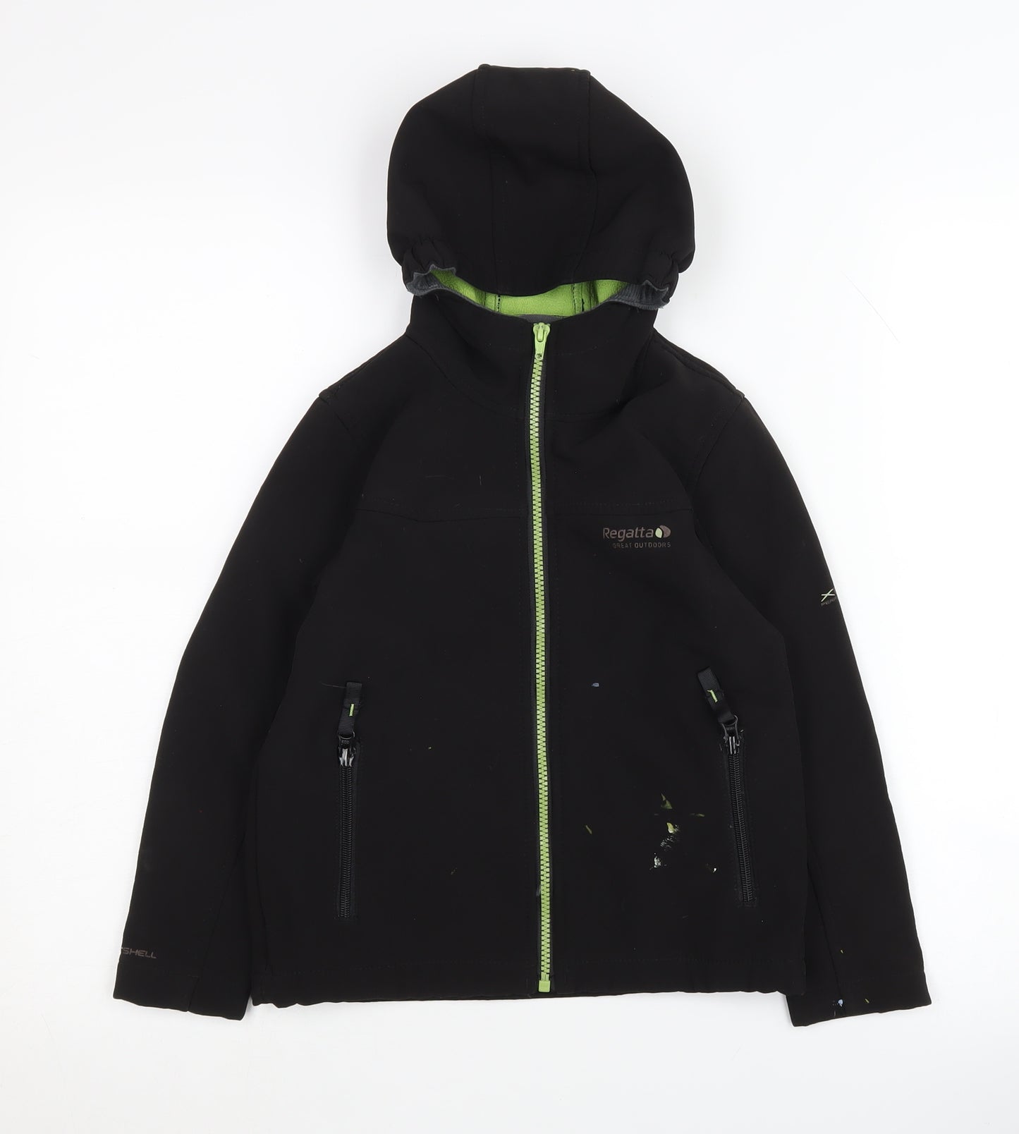 Regatta Boys Black Softshell Jacket, 7-8 Years, Hooded, Casual