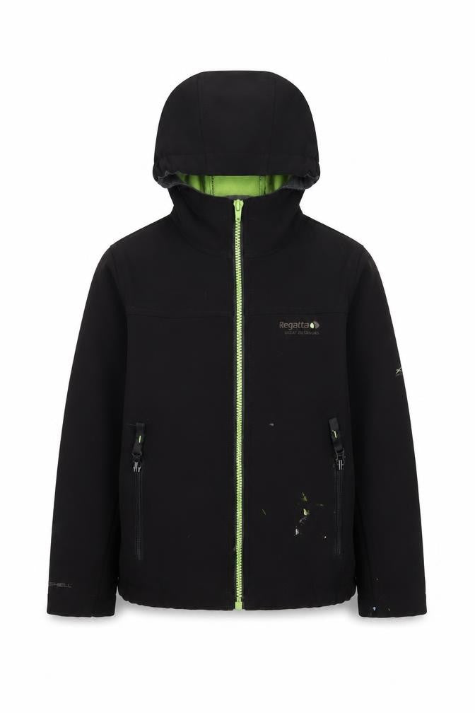 Regatta Boys Black Softshell Jacket, 7-8 Years, Hooded, Casual