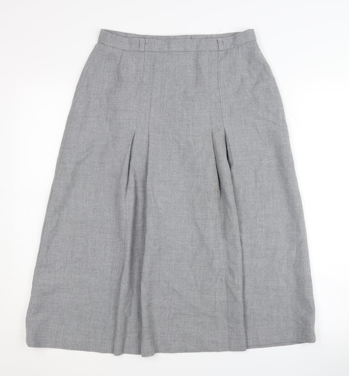 BHS Women's Grey Pleated Midi Skirt Size 14