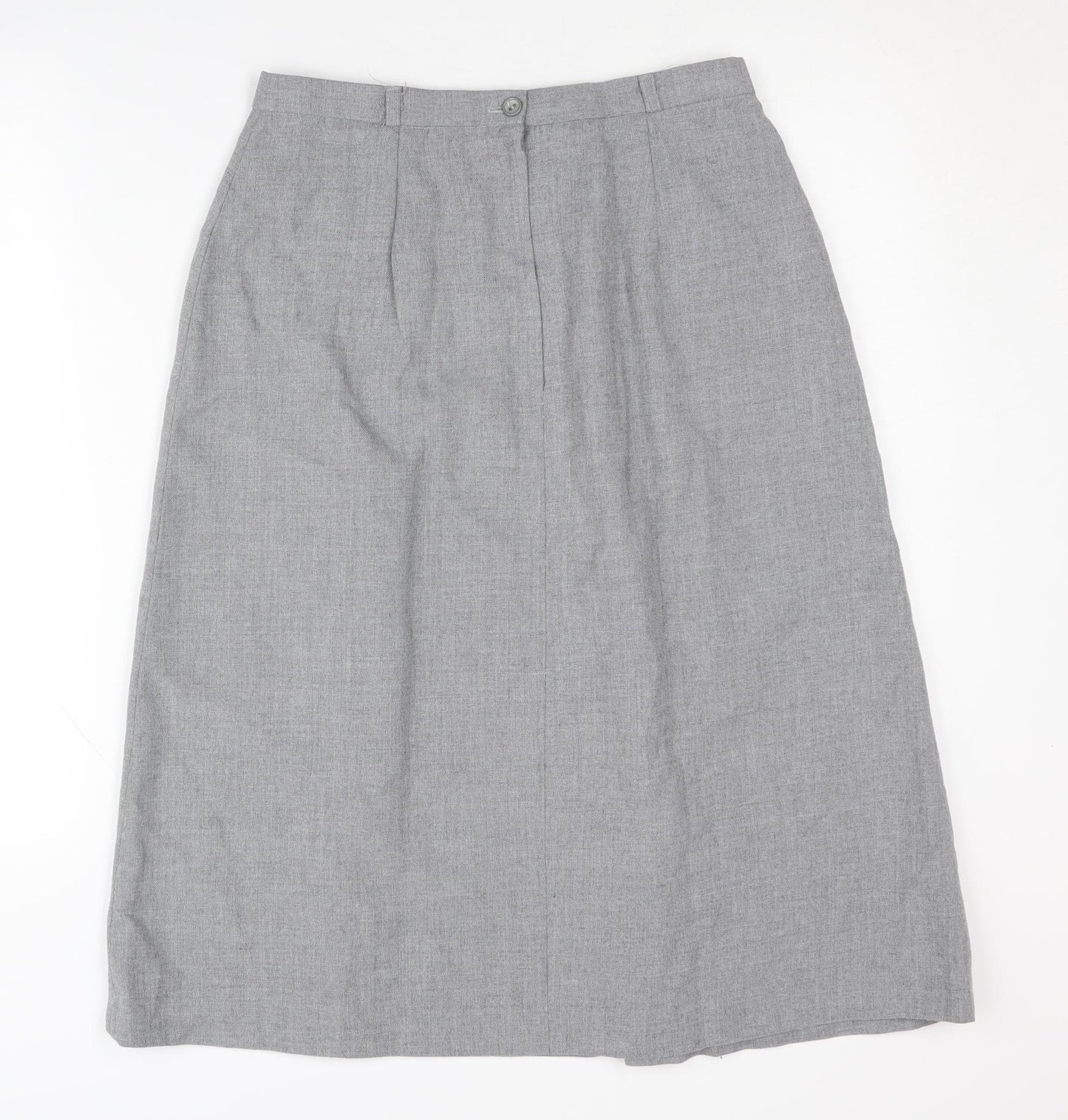 BHS Women's Grey Pleated Midi Skirt Size 14