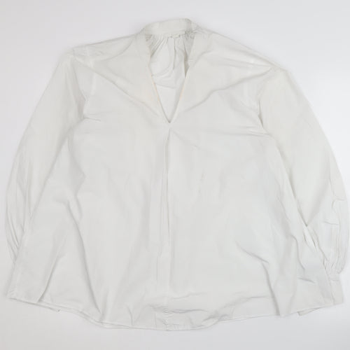 COS Women's White Blouse, Size 12, Long Sleeve