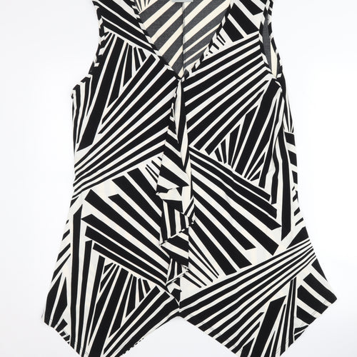 Wallis Women’s Black Geometric Sleeveless Blouse L