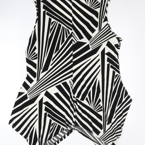 Wallis Women’s Black Geometric Sleeveless Blouse L