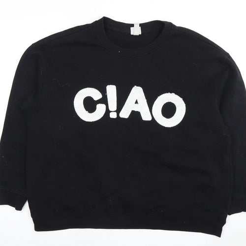 H&M Women’s Black Pullover Sweatshirt Size 12