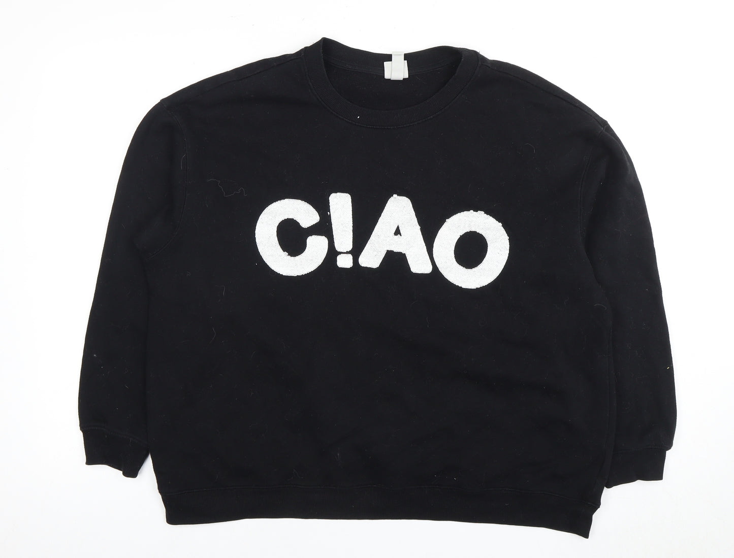 H&M Women’s Black Pullover Sweatshirt Size 12