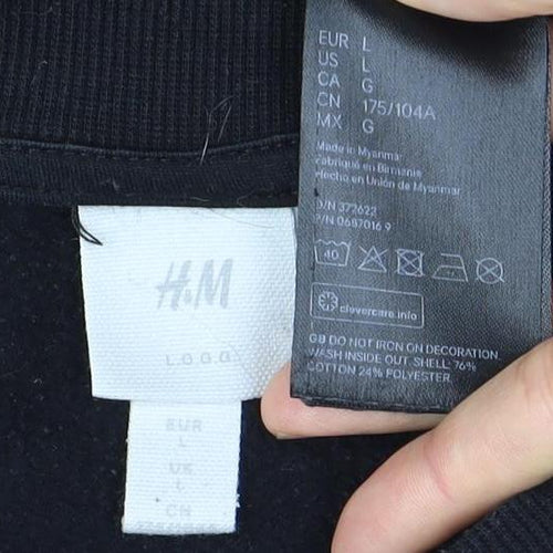 H&M Women’s Black Pullover Sweatshirt Size 12
