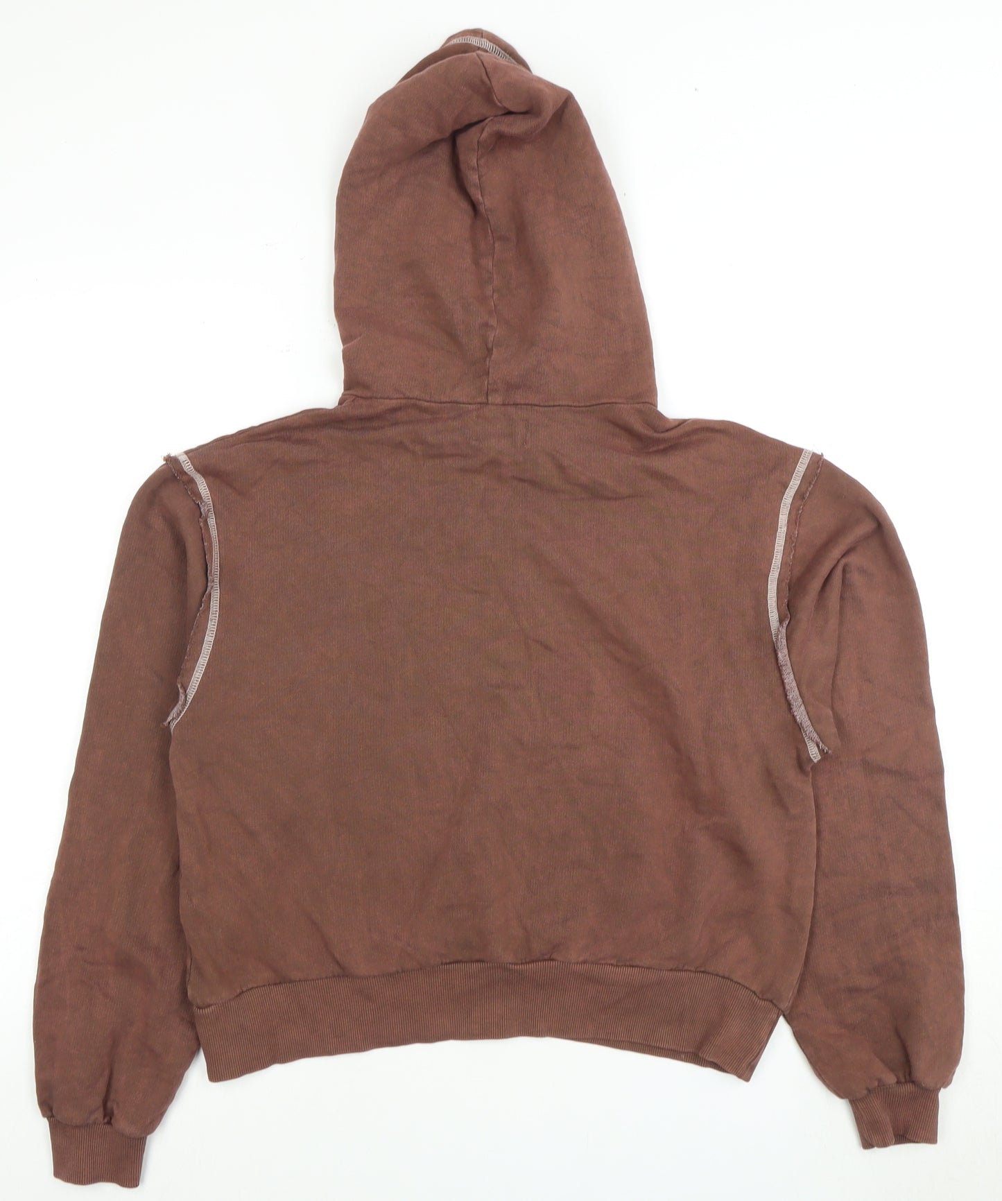 Pacific Republic Teens Brown Pullover Hoodie M Brown Knit