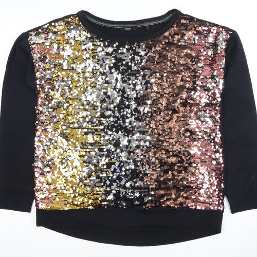 Next Women's Black Sequin Pullover Sweatshirt Size 12