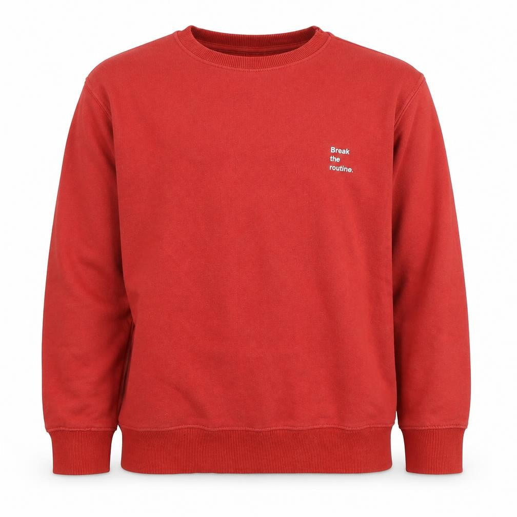 Front view of Zara boys’ red pullover sweatshirt 11-12 years long sleeve