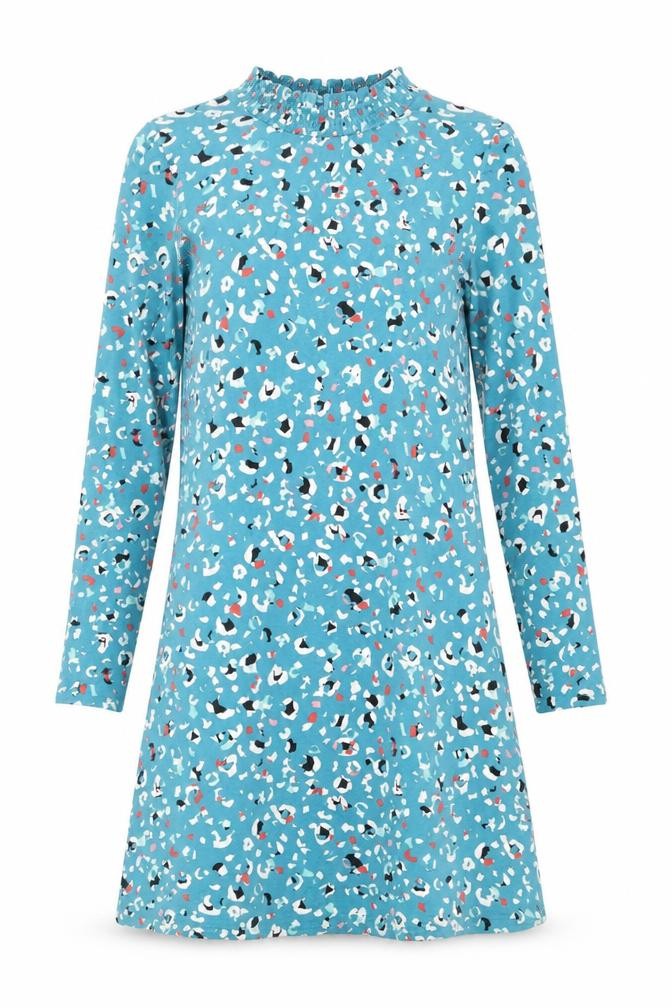 Front view of Marks & Spencer Women's Blue Animal Print Dress