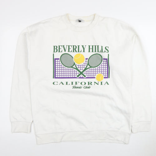 SPOTTED Unisex White M Tennis Sweatshirt
