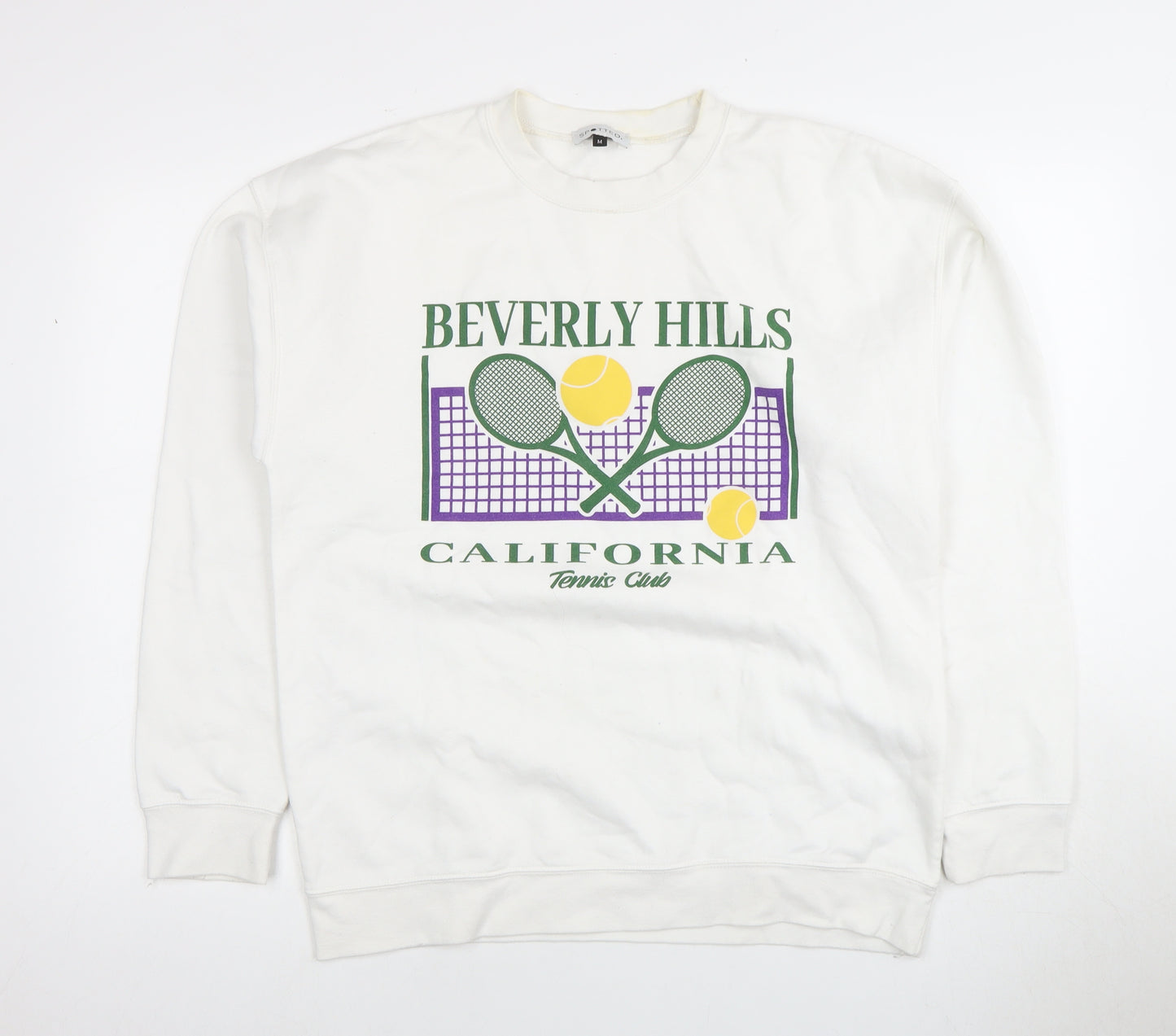 SPOTTED Unisex White M Tennis Sweatshirt