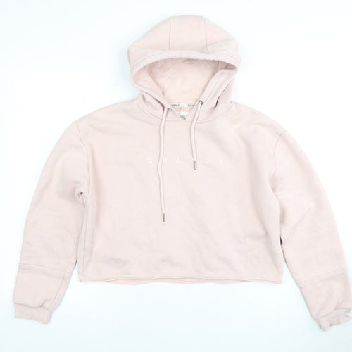 Lounge Women's Pink Hoodie, Hooded Pullover, Logo Accent