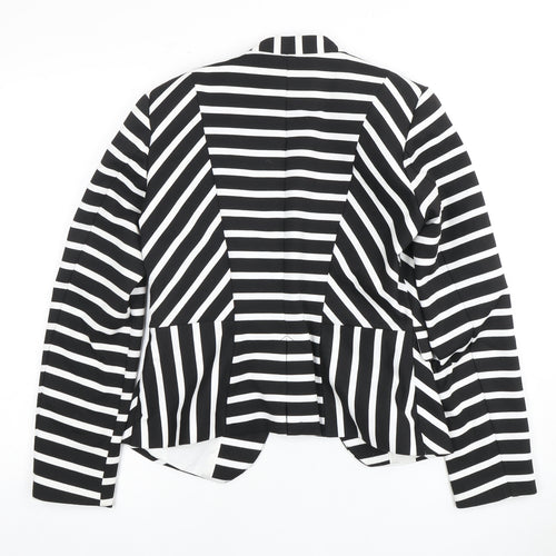 H&M Women's Black Striped Blazer, Size 14, Regular Fit
