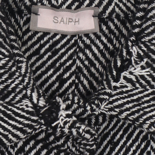SAIPH Women's Black Cropped Herringbone Jacket