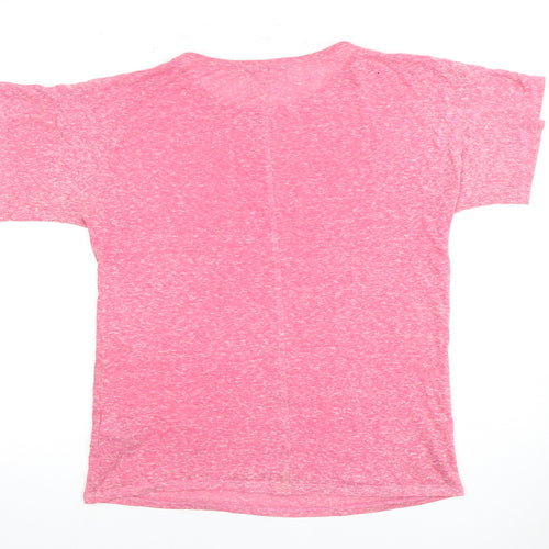 Marks and Spencer Women's Pink Crew Neck T-Shirt Size 10