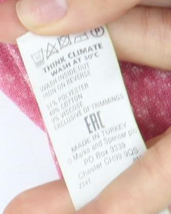 Marks and Spencer Women's Pink Crew Neck T-Shirt Size 10
