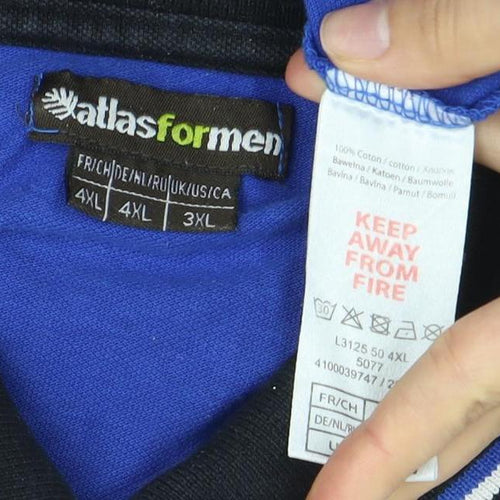 Atlas For Men 4XL Blue Men's Polo Shirt with Logo