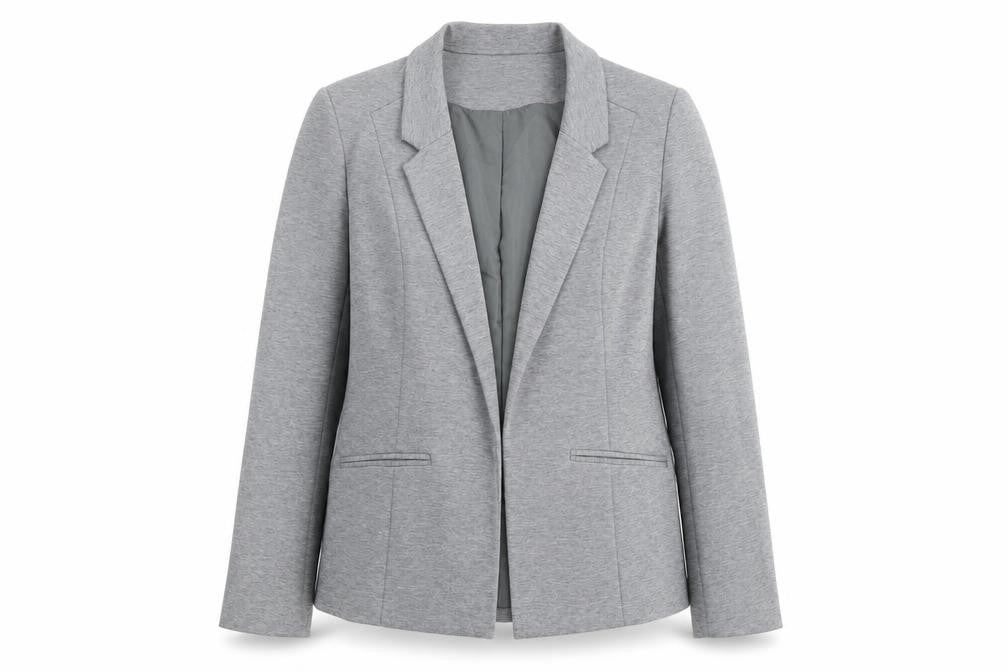Front view of Oasis Women's Grey Blazer, size 14, Regular Fit