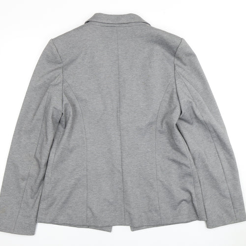 Oasis Women's Grey Blazer Size 14 Regular Fit