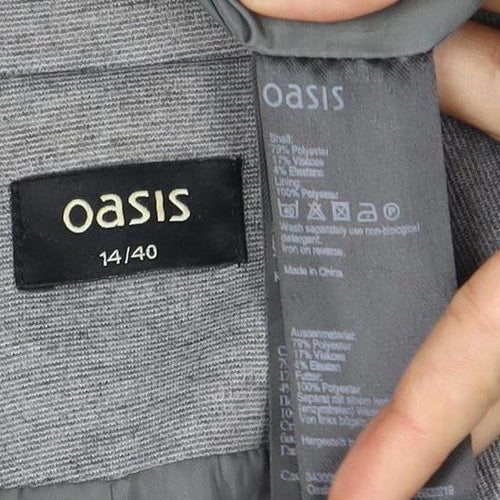 Oasis Women's Grey Blazer Size 14 Regular Fit