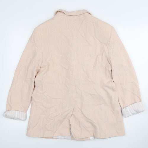 Topshop Women's Beige Double-Breasted Blazer Size 12