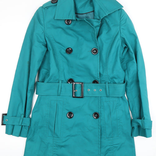 Marks and Spencer Women's Green Trench Coat UK 8