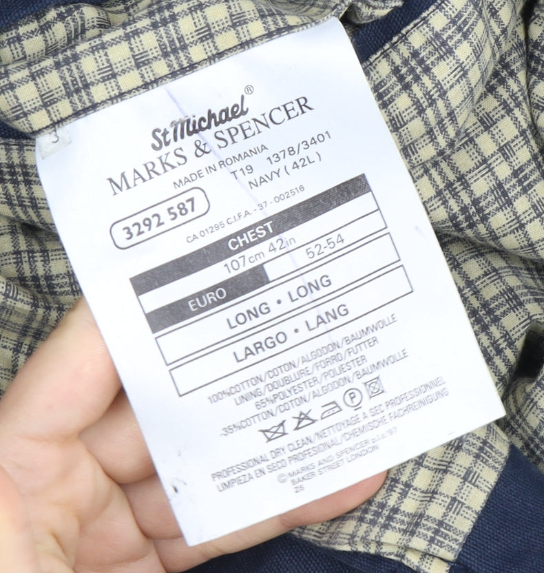 Marks and Spencer Men Blue 42 Long Jacket