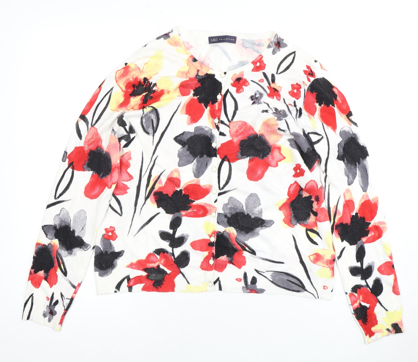 Marks and Spencer Women's Multicoloured Floral Cardigan Size 14