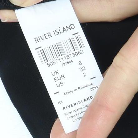 River Island Black Bodycon Dress, Size 6, Women, Party