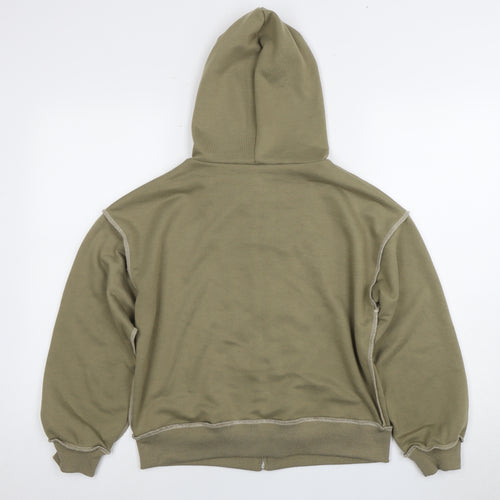 Cider Women's Green Full Zip Hoodie, Star Design, Size S