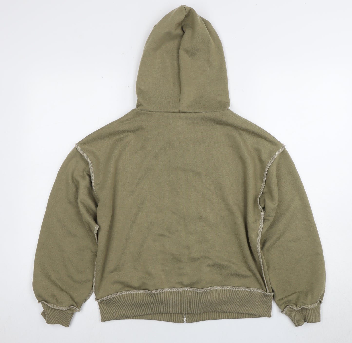 Cider Women's Green Full Zip Hoodie, Star Design, Size S
