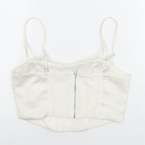 Bershka Women's White Camisole Top Size 12, Sleeveless