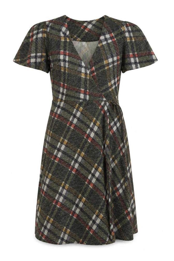 Front view of Monetau Women's Multicoloured M Wrap Dress