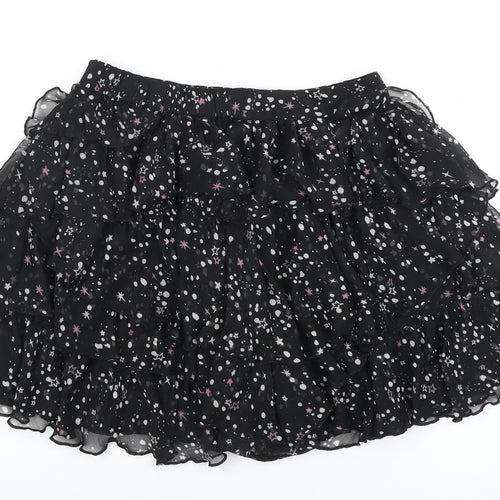 C&A Women's Black Layered Chiffon Skirt, Size 10