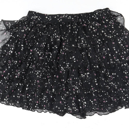 C&A Women's Black Layered Chiffon Skirt, Size 10