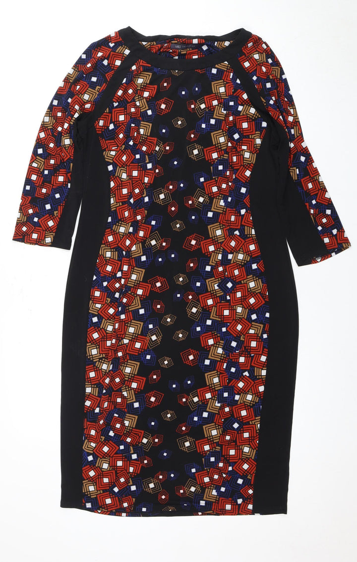 Marks and Spencer Women's Multicoloured Bodycon Dress Size 14